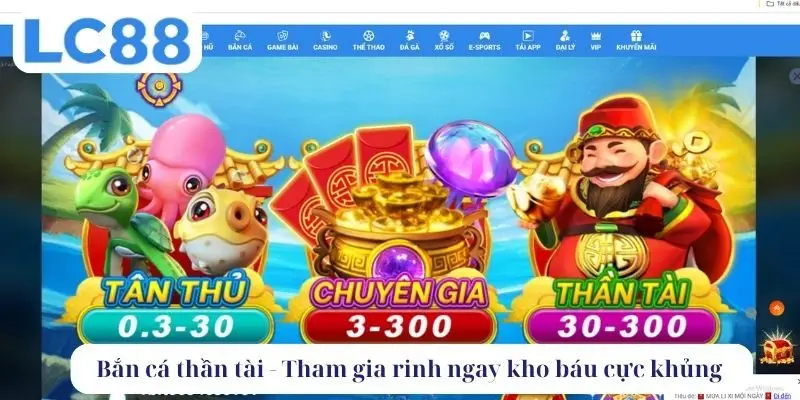 Bắn cá thần tài tham gia rinh ngay kho báu 